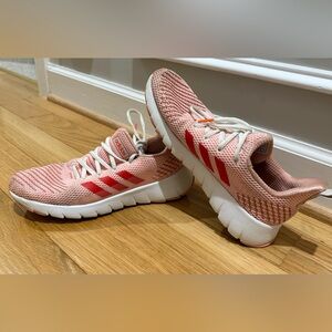 Adidas Women's Coral and White Sneakers